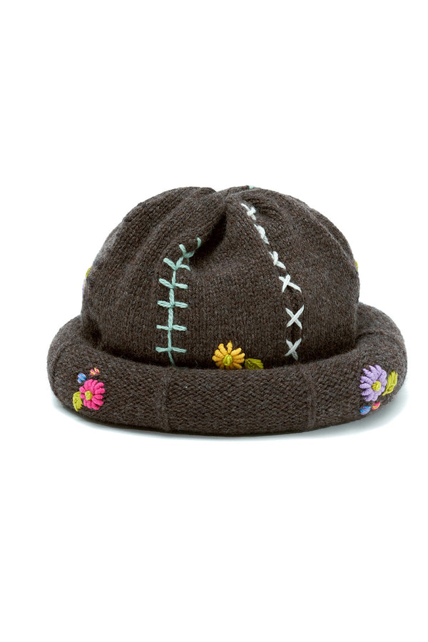 YANYAN KNITS ribbon beanie YYK-YYW23-1922-HUI gray PYYK2